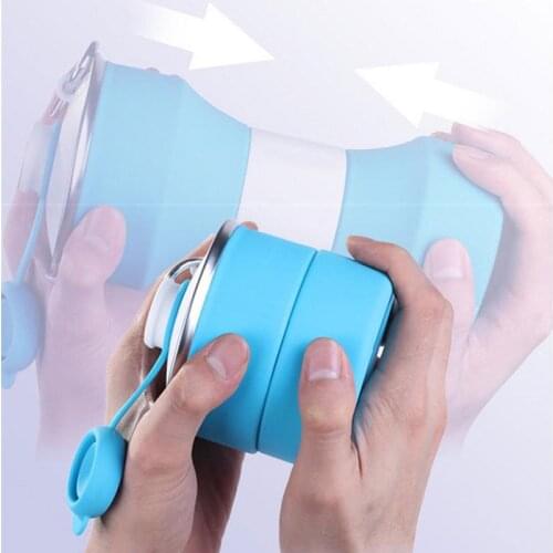 650ml Telescopic Cup Creative Outdoor Travel Silicone Folding Sports Bottle Water Cup Portable Sports Bottles Hiking Supplies