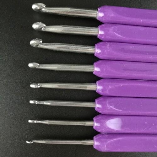 8PCS Needle Costura Knitting Needles Sewing Tools Weave Craft Aluminum Crochet Hooks 2.5mm 3mm 3.5mm 4mm 4.5mm 5mm 5.5mm 6mm