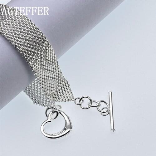Серебряные браслеты AGTEFFER China At AliExpress