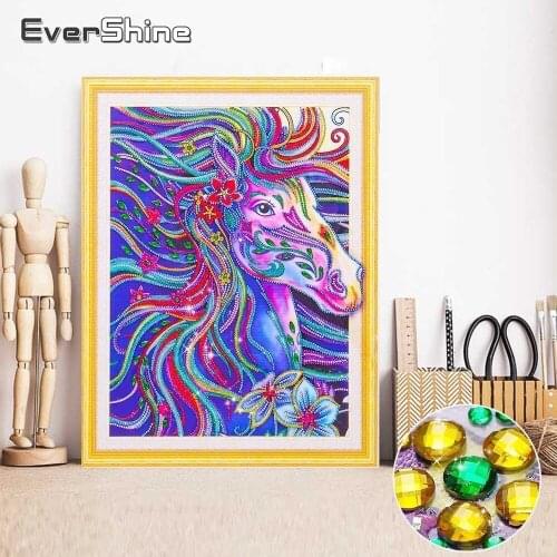 EverShine DIY 5D Special Shape Diamond Embroidery Horse Diamond Painting Animal Cross Stitch Diamond Mosaic Home Decor 40x50