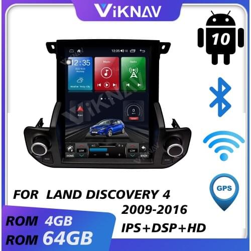 Car gps navi video multimedia player for land discovery4 2009-2016 android auto radio car audio tape recorder hd vertical screen