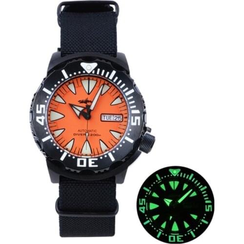 Heimdallr NH36A Mens Automatic Watch Gradient Mechanical Watches Sapphire Crystal PVD Coated Case 200M Diving Watch