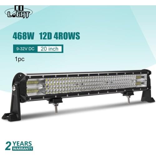CO LIGHT Led Auto 468W 20'' Offroad Led Light Bar 12D 4-Row 4X4 Accessories Straight Combo Beam for Uaz Lada Niva Truck Led Bar