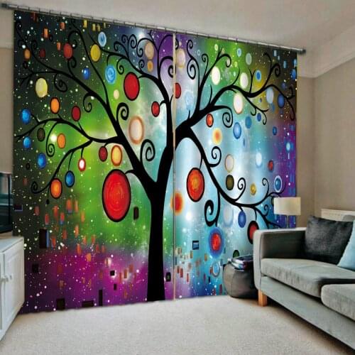 Urtains Decoration European 3D Curtains For Living room Blackout color Rich tree curtains