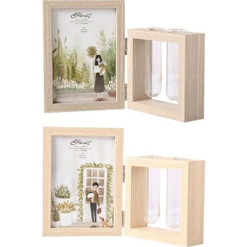 Wood Picture Frame Photo Albums and Plant 2 Vase Combo Glass Planter Terrarium
