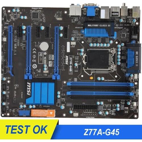 For MSI Z77A-G45 Original Used Motherboard Intel Z77 LGA 1155 DDR3 32GB USB 3.0 Core i7/i5/i3 Desktop ATX Mainboard