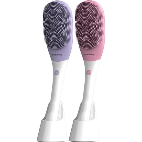 Electric Bath Brush Rechargeable Silicone Massage Cleaning Bath Brush Soft Long Handle Body Back Scrubber Scrub Health Care Tool