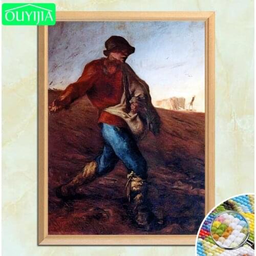 J.F Millet Famous Painting "The Sower" 5D DIY Diamond Painting Full Square Diamond Embroidery Rhinestones Mosaic Decor Picture