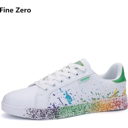Fine Zero Unisex Summer Autumn big size 45 46 White Casual shoes Mens Trainers Flats Valentine Shoes zapatos hombre