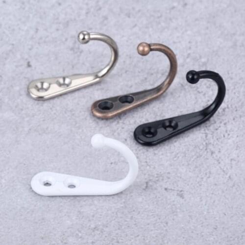 5Pcs Single Prong Hook Wall Mounted Cloth Hanger Hook for Coats Hats Towels Keys Clothes Door Hanger Home Decoration with Screws