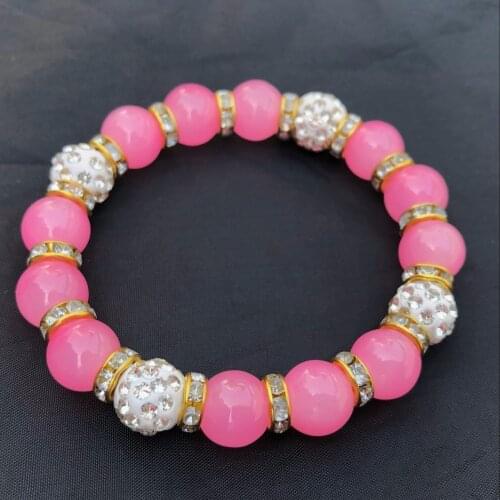 Fashion Natural Stone Colored Ball Bracelet Retro Glamour Round Beaded Crystal Bracelet Girl Gift Jewelry