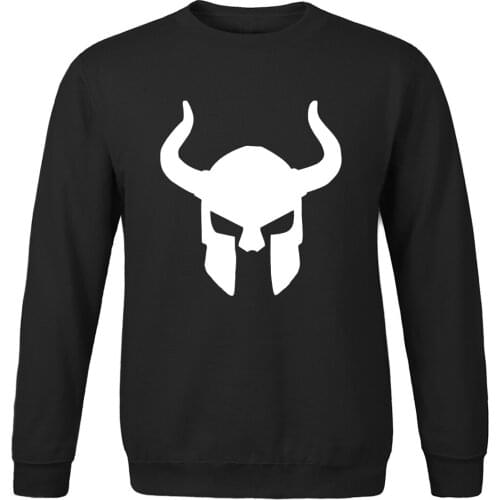 2020 New slim fit Sweatshirt men Ferocious Viking Simple Vintage Printed clothing solid color Funny spring autumn man pullovers