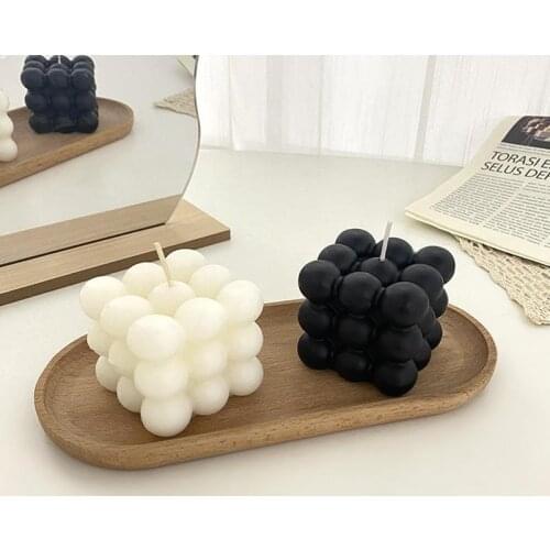 1pcs/3pcs Ins Creative Rubiks Cube Aromatherapy Candle Home Decoration More Flavors For Home Wedding Souvenir Candle Light