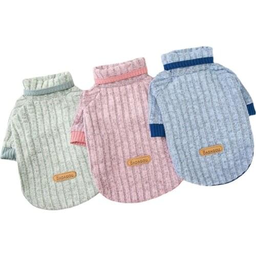 Autumn/winter Pet Clothes Soft Dog Jacket Warm Base Sweater Pink Cat Coat Yorkshire Turtleneck Shirt Puppy Sweatershirt Outfits