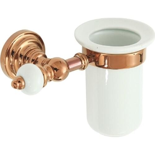Eleanor Rose Assembled Brass-Porcelain Tooth Brush Holder 8406