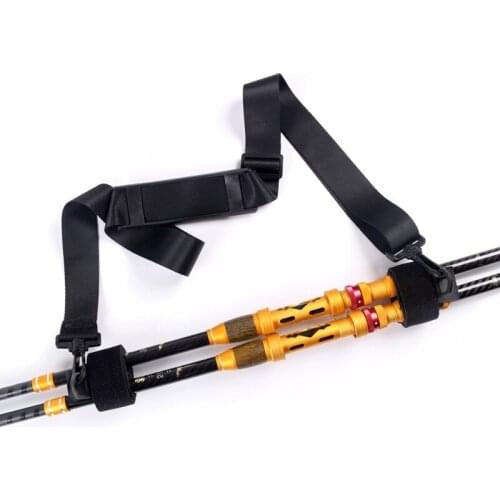 Fishing Rod Straps Belt Adjustable Shoulder Belt Travel Fishing Rod Carrier Straps Fishing Pole Holder Carrying Tackle