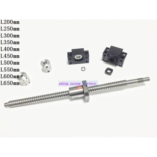 Ball Screw SFU1605 RM1605 L400mm Ballscrew End Machined with Ball nut + BK12 BF12 End Support + 2pcs 6.35x10mm Coupler Brand New