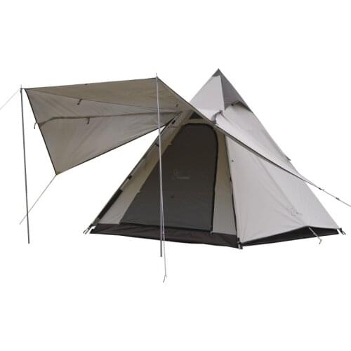 Vidalido Aluminum Automatic Pole Outdoor Camping Indian Pyramid Tent Sunshade Sunscreen Waterproof Steeple Double Layers