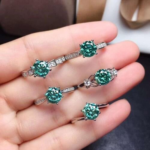 High Quality Color Mossan Diamond Ring 5 Styles S925 Sterling Silver Fine Fashion Womens Wedding Jewelry【FS Jewelry