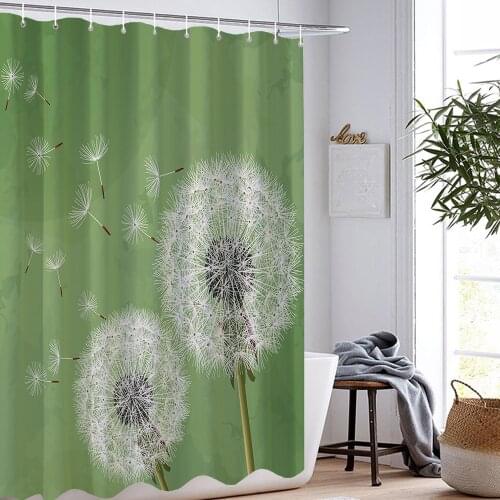 3D Print Dandelion Shower Curtain Colorful Plants Bathroom Sets Home Textile Washable Shower Curtain Pattern Bathroom Curtain