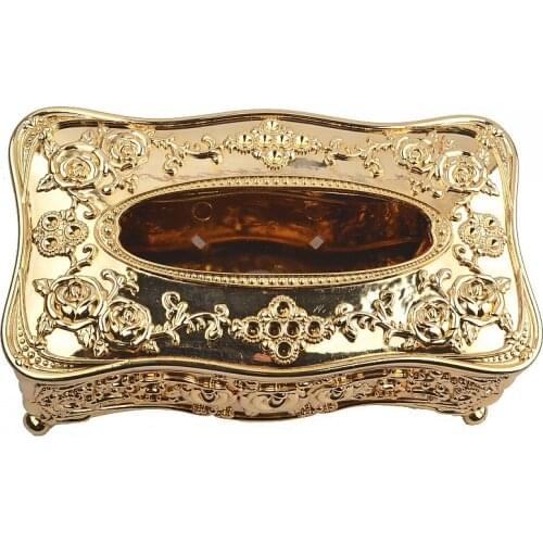 Gold Acrylic Tissue Box Hotel Restaurant Napkin Holder Household Tissue Box