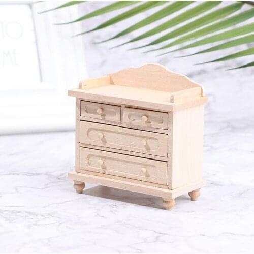 1PC 1:12 Dollhouse Miniature Wooden TV Cabinet Storage Cabinet Furniture Decor DIY Toys