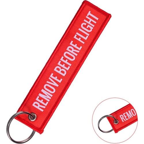 1PC Before Flight Keychain Keyring Polyester Embroidery Message 13*3CM