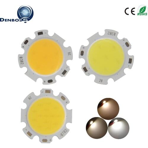 10pcs/lot Hot sale 2820 28mm Round Aluminum LED COB Light Source Module 3W 5W 7W 10W 12W COB bulb lamp Flip chips for spotlight
