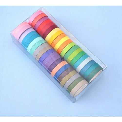 [11.11 GLOBAL SHOPPING FESTIVA]40PCS Pure color cartoon Stickers border masking adhesive line paper washi tape