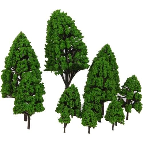 12 Mixed Model Tree Train Railway Architecture Forest Scenery Layout 3-16cm