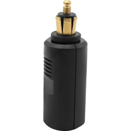 12V Black European Plug Motorcycle DIN Cigarette Lighter Socket Plug Adapter Motorbike Scooter Replacement Power Socket EU Plug