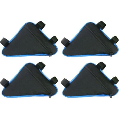 4PCS Bicycle Triple-Cornered Bag Waterproof Bike Saddle Bag Outdoor Riding Front Tube Frame Front Bag