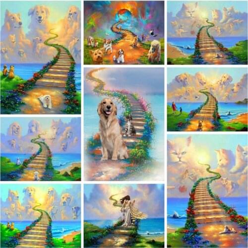 5d Diamond Painting Landscape Full Drill Square Cross Stitch Diamond Embroidery Dog Decoration For Home