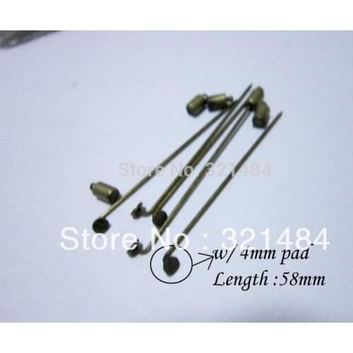 Antique bronze 58mm hijab pins w/ 4mm pad and backs muslim straight stick pin islamic scarf safety hijab khaleeji fixed pins
