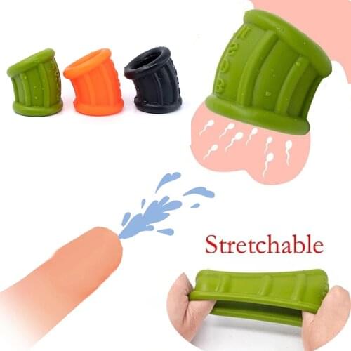 BDSM Male Ball Stretcher Scrotum Ring Lock Sperm Penis Erection Adult Sex Toys For Men Time Delay Ejaculation Exotic Accessories