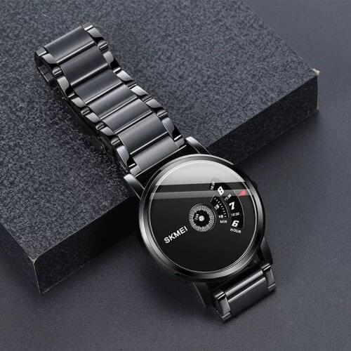 SKMEI Creative Fashion Quartz Watch Men Waterproof Steel Mesh Strap Mens Casual Wristwatches Male Clock Relogio Masculino