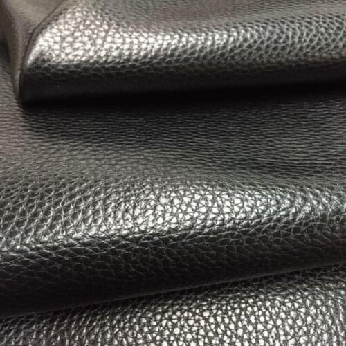Black Furniture Genuine cow Leather Fabric lichee patterned,1.2-1.4mmFree Shipping