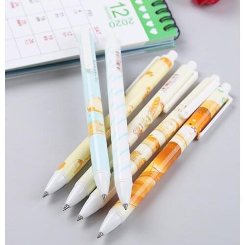 6Pcs/Set Cute Shiba Inu Pattern Gel Pens for Kids Students School Office Stationery Retractable Black Ink Signature Writing Pens