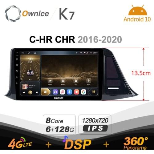 K7 720P 2 Din Android 10.0 Car Multimedia radio for Toyota C-HR CHR 2016-2020 With 8 Core A75*2+A55*6 SPDIF 6G RAM 128G ROM