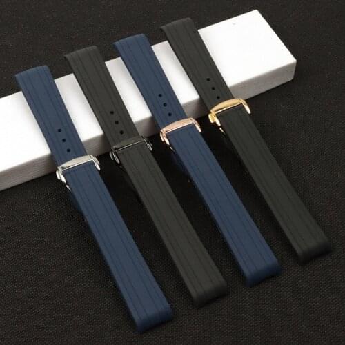 Quality 20mm nature Rubber Silicone Watch band Grind Arenaceous Belt for Omega strap for Seamaster 300 folding buckle logo on