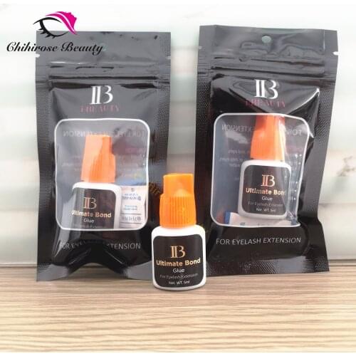 2 bottles IB Ultimate bond Glue Individual fast drying eyelash extensions glue orange cap 5ml/bottle long last 6 weeks