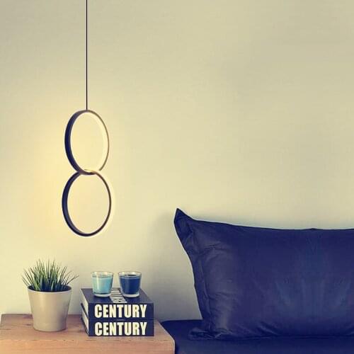 New Creative design Ring Pendant Lights Minimalis LED Chandelier personality long line hanging lamp Indoor Living Room Bedroom