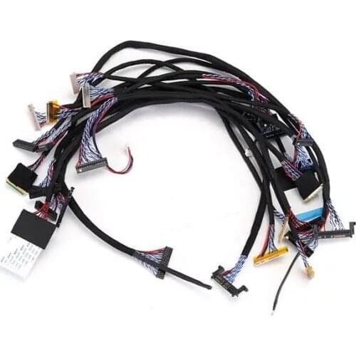 15pcs LVDS cable kit 10-65inch 20pin 30pin 40pin 51pin 6bit 8bit Commonly used screen cable for TV repair modification