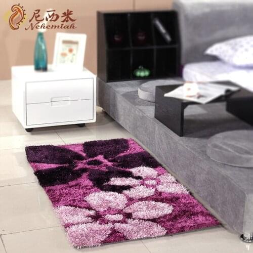 Bedroom bed carpet south korean silk fashion rustic flower graphic patterns bed blankets piaochuang entrance mats
