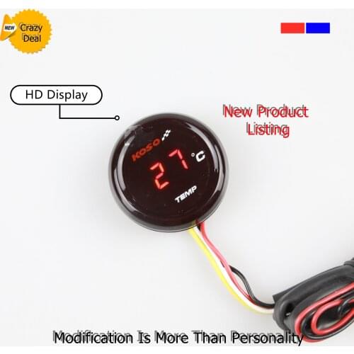 KOSO Round Temperature Sensor Water Temperature Meter For Motorcycle Yamaha Y15 ZR XMAX250 300 NMAX CB 400 CB500X