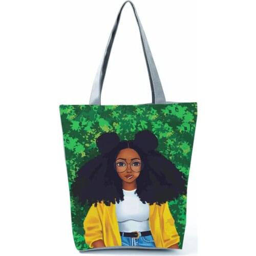 Cool Afro Girl Printed Handbag Capacity Cheap Womens Bags Fashion Simple Packs High Quality Portable Hipster Shoulder Bag