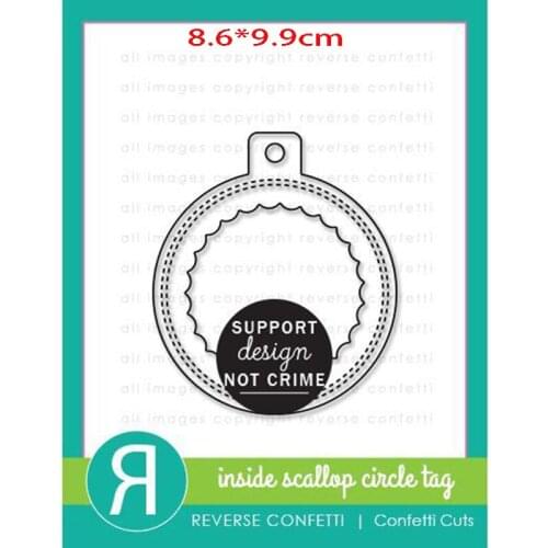 Inside cincle tag Embossing Metal cutting dies 2021 new diy molds Scrapbooking Paper Making die cuts crafts slimeline dies