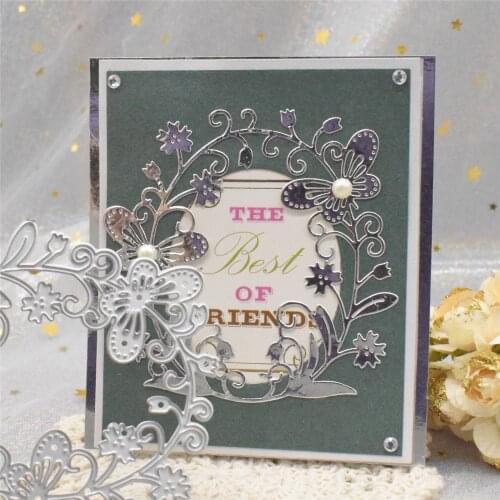 New Flowers Background Frame Oval Metal Cutting Dies for DIY Scrapbooking Album Paper Cards Making Embossing Craft Dies