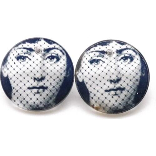Fashion Round Resin Abstract Stud Earrings