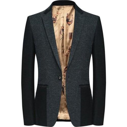 Mens Blazer High Quality Jacket Fashion Blazer Tweed Blazers Coat Business Casual Overcoat M-4XL